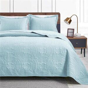 Quilts for Queen Bed Spa-Blue Bedspreads - Soft Bed Summer